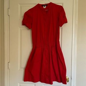 Lida Baday Red Shirt Button Dress Size 12